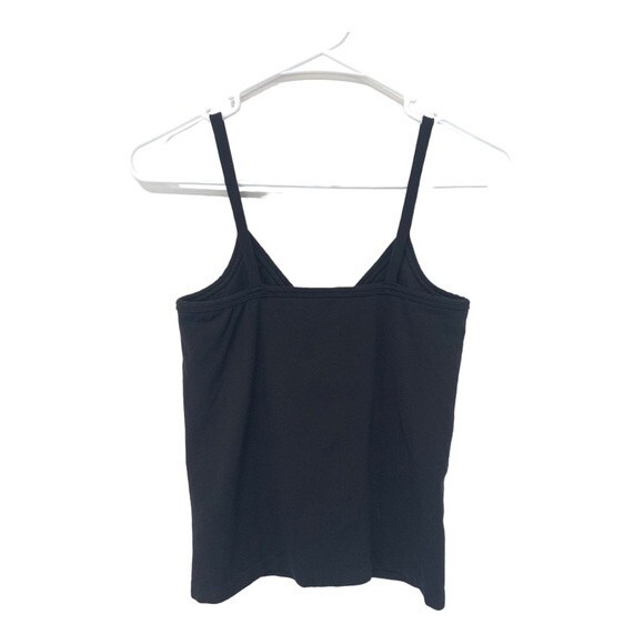 Bordeaux | Seamless Black Stretch Cami Tank Top Rhinestone Center OS - Picture 3 of 7